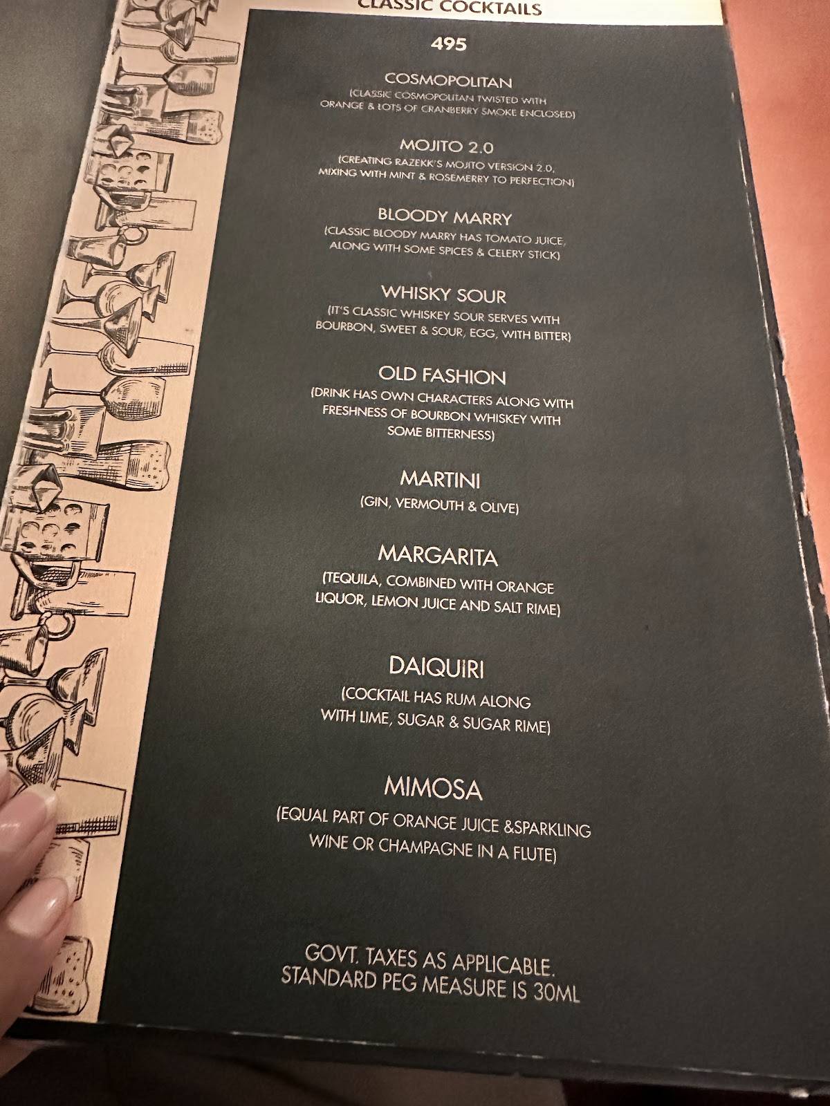 Rzekka Resort menu