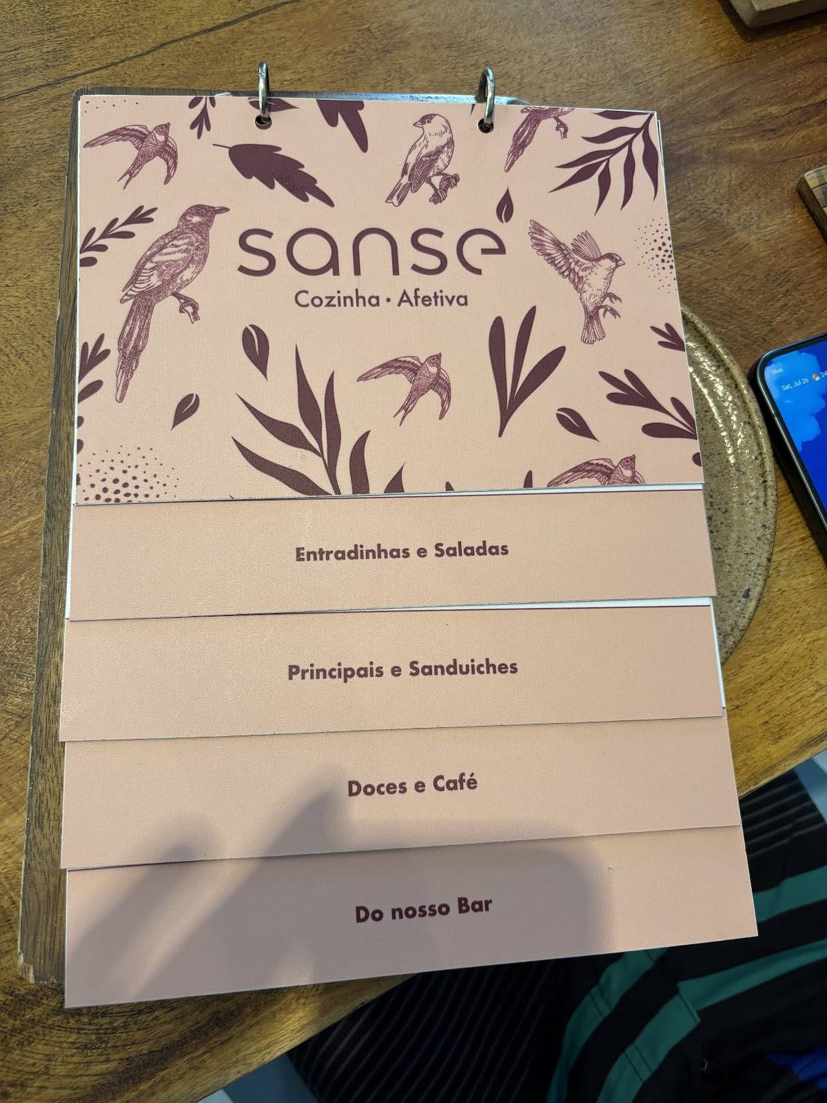 Sanse - Cozinha Afetiva cardápio