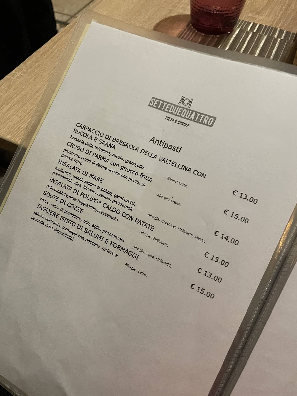 Menu di SETTEDUEQUATTRO Pizza&Cucina 