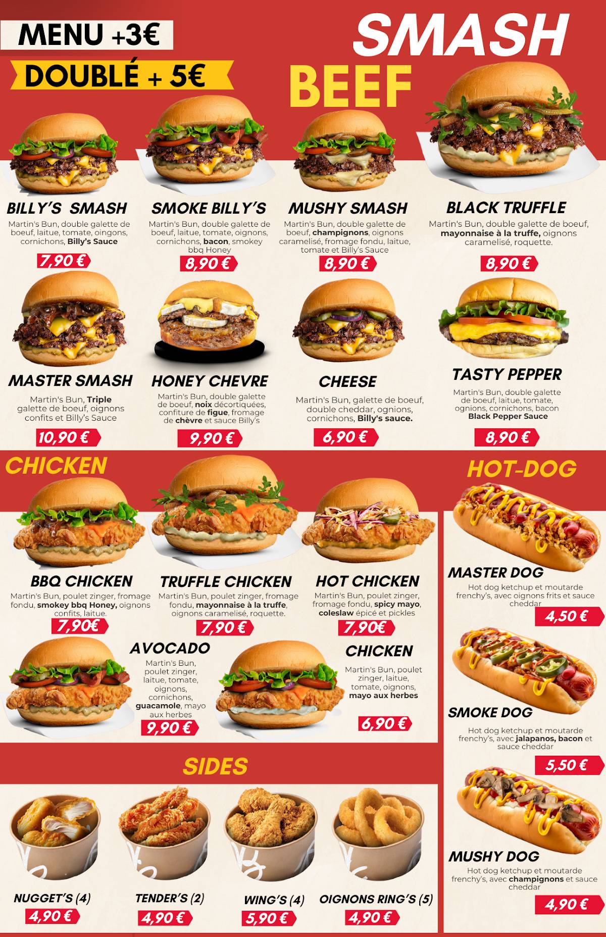Menu de CHEZ ABÉ SMASH BURGER VENISSIEUX