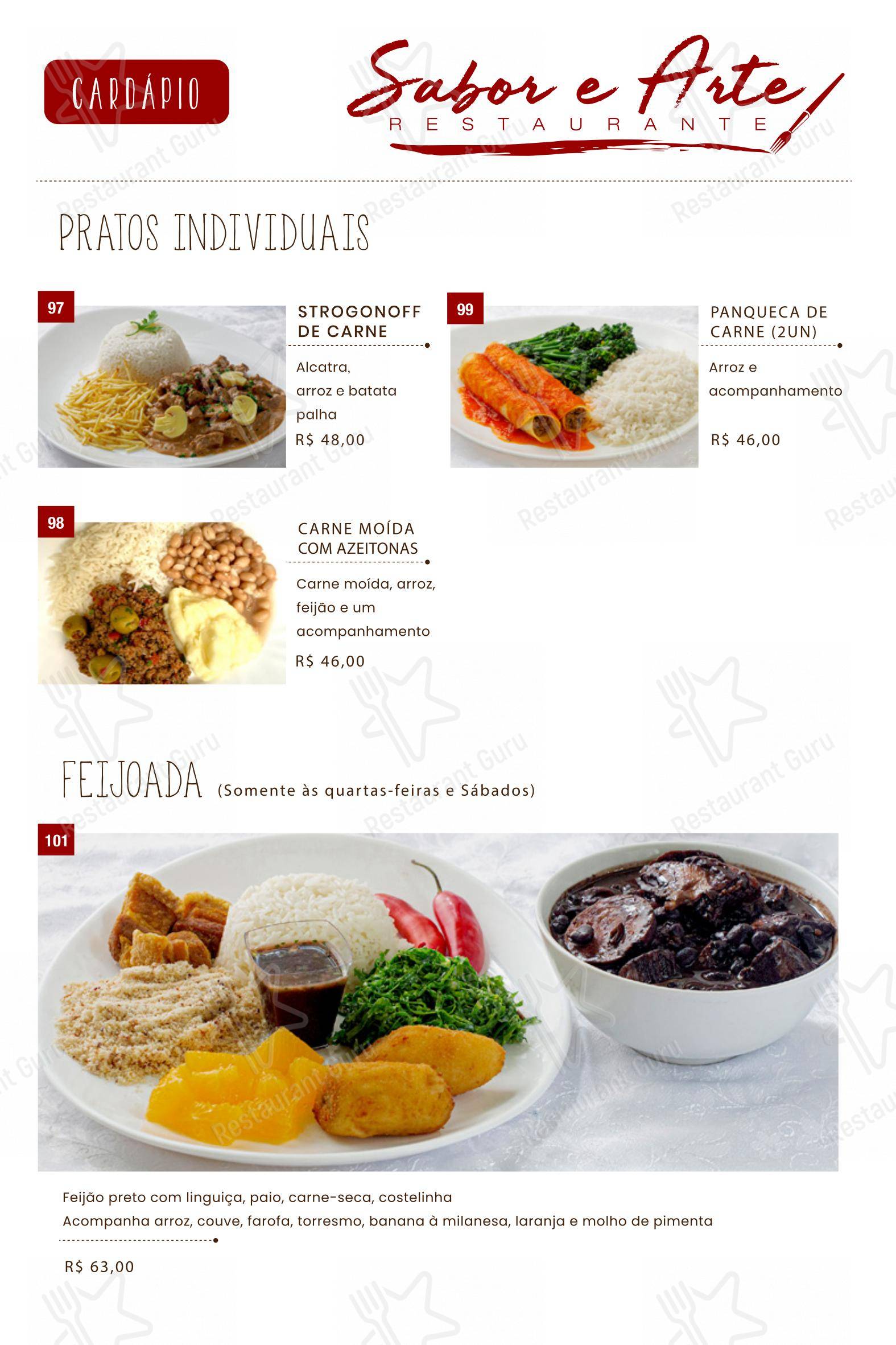 Menu bar para Sabor & Arte em São Paulo