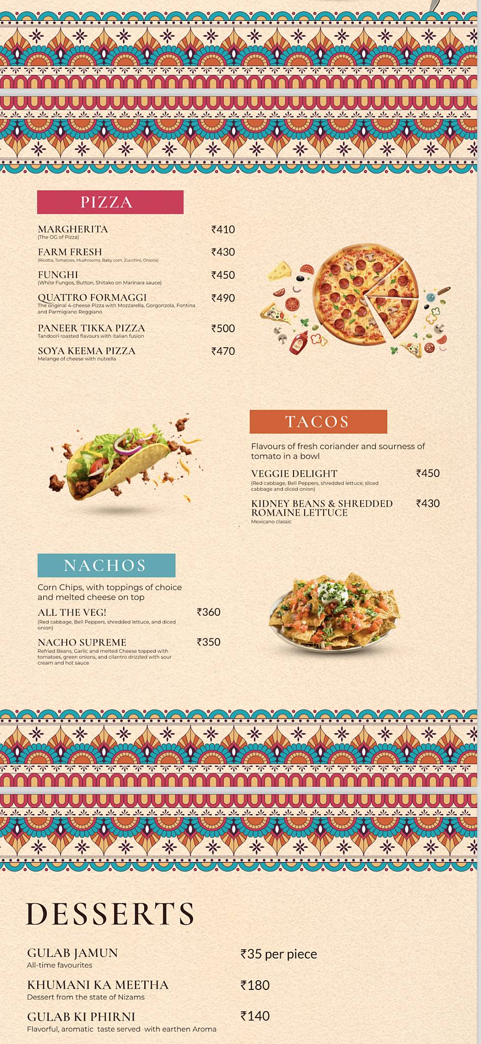 Sadda Vehda - Karol Bagh menu