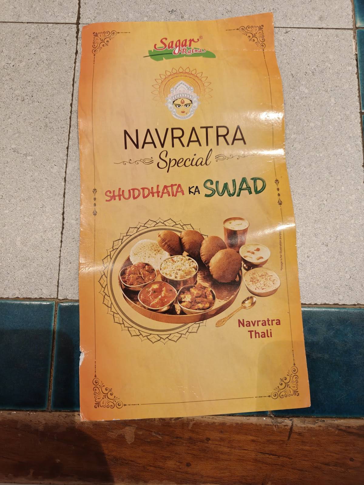 Sagar Ratna menu