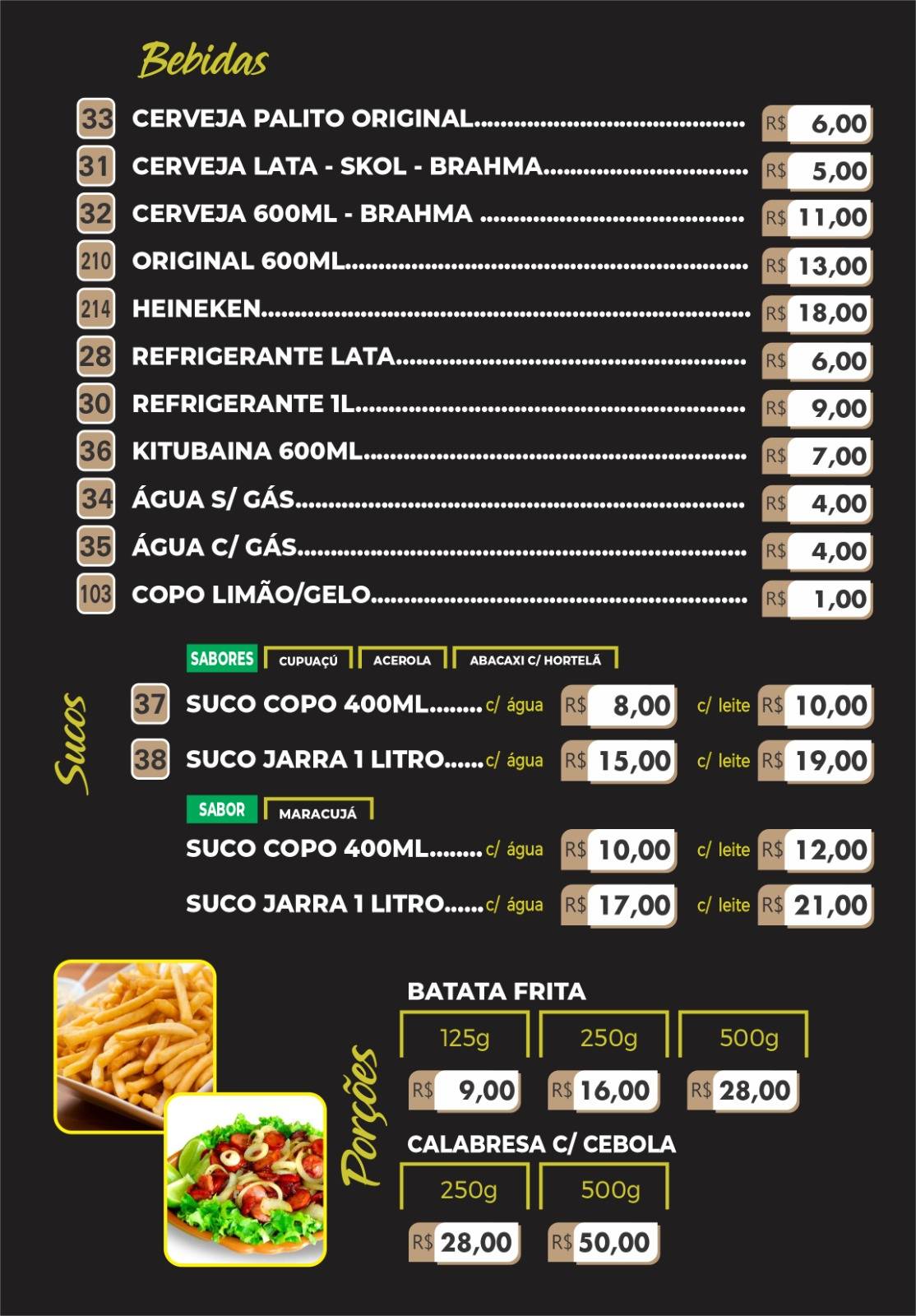 Salsicha Lanches cardápio