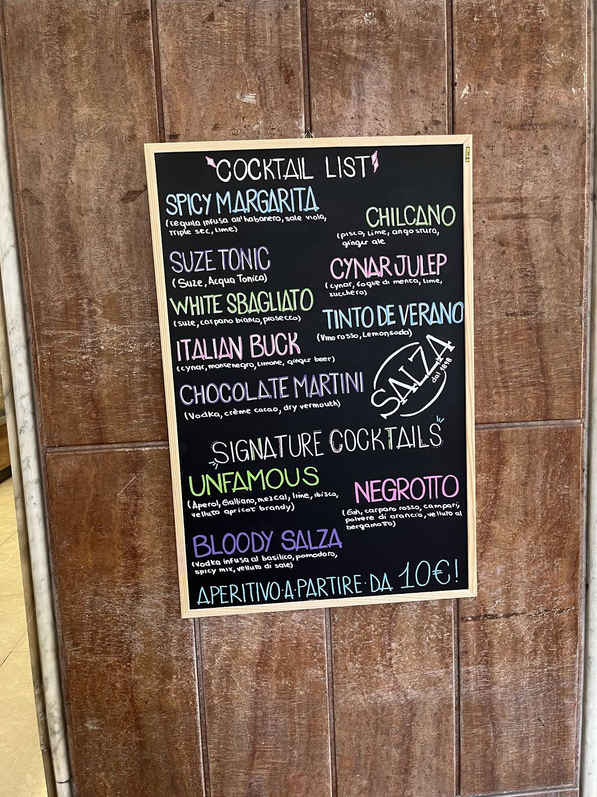 Menu di Salza 