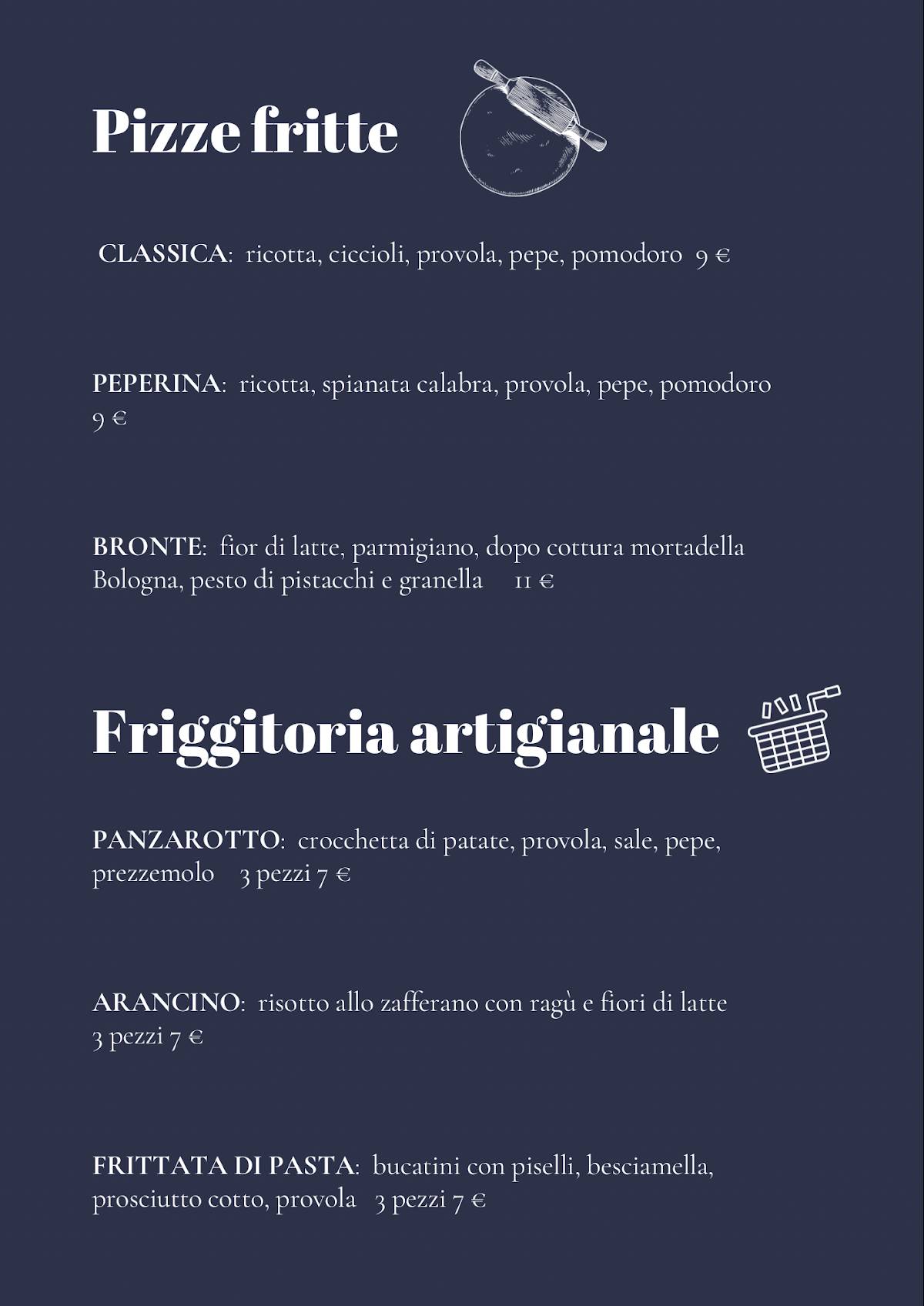 Menu di Ristorante Pizzeria San Frà 