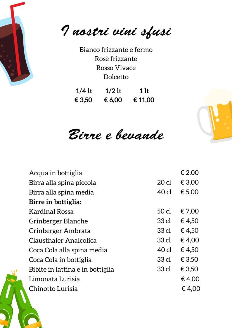 Menu di Ristorante Aurora 