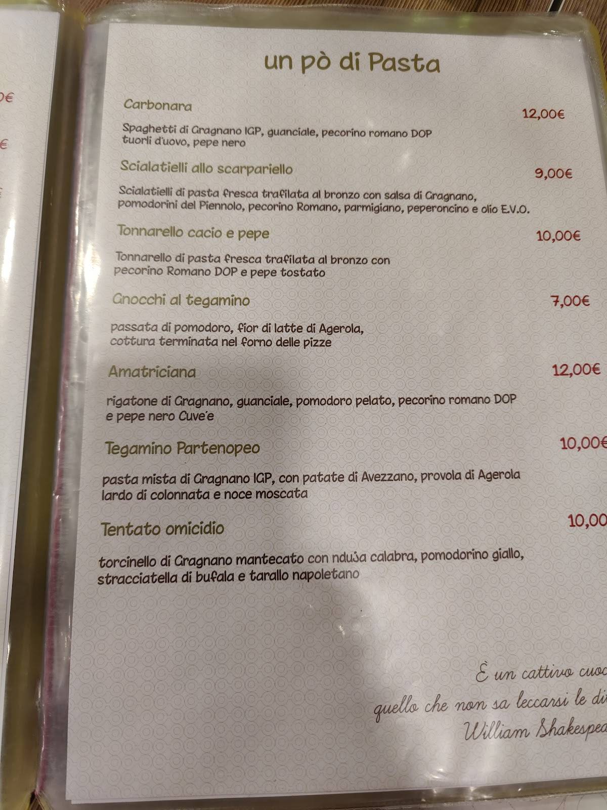 Menu di Pizza & Babbà SMCV 
