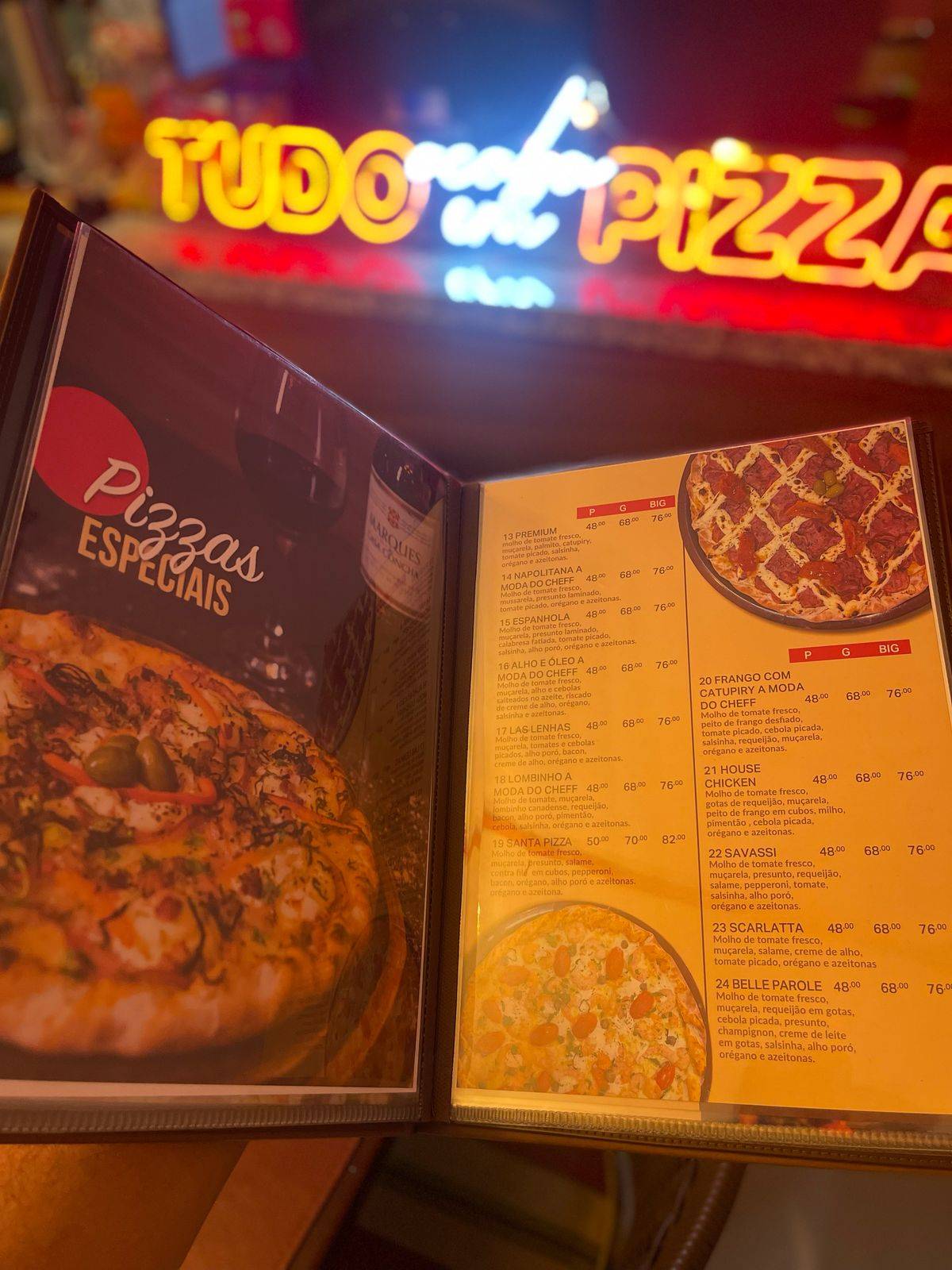 Santa Pizza cardápio