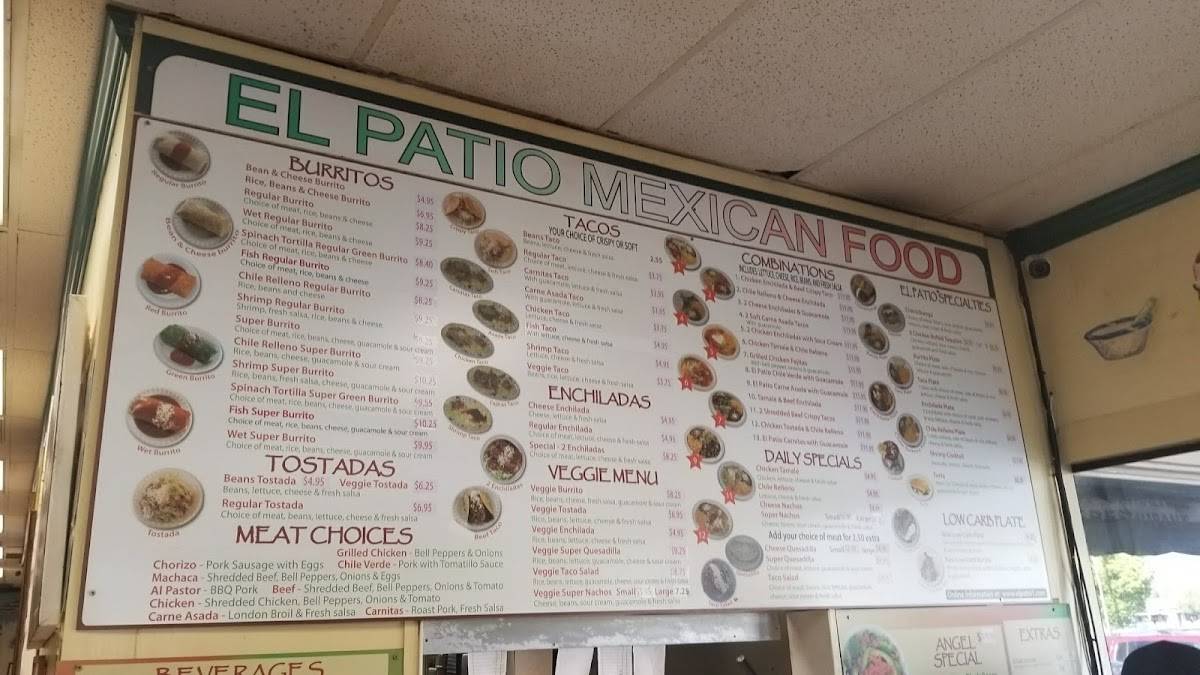 Menu at El Patio Mexican Restaurant, Santa Rosa, 425 Stony Point Rd
