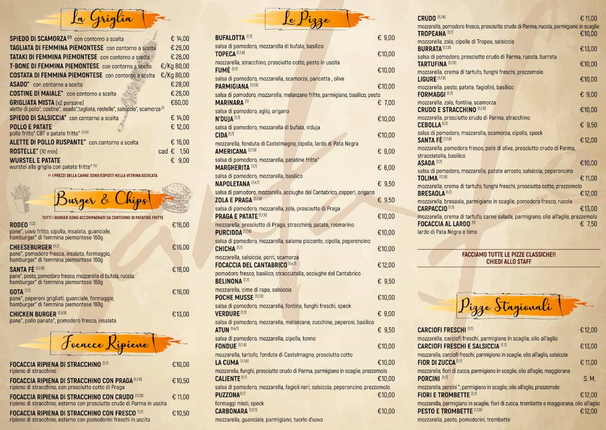 Menu di Santa Fè 