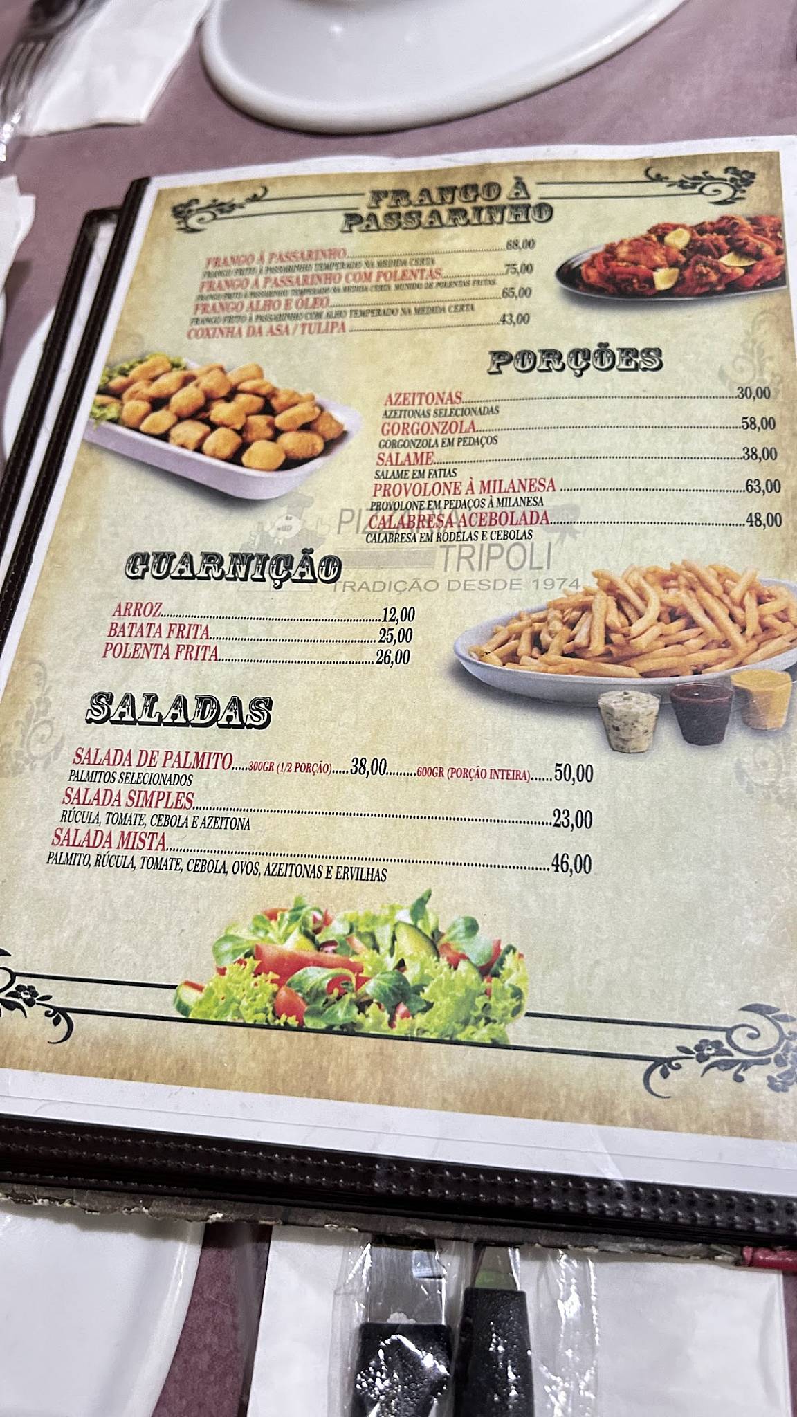 Pizzaria Tripoli cardápio