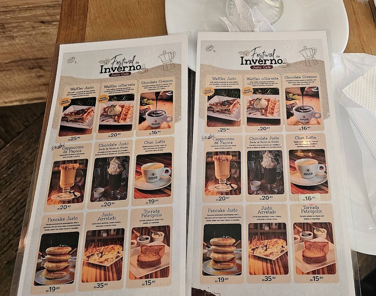 Justo Café cardápio