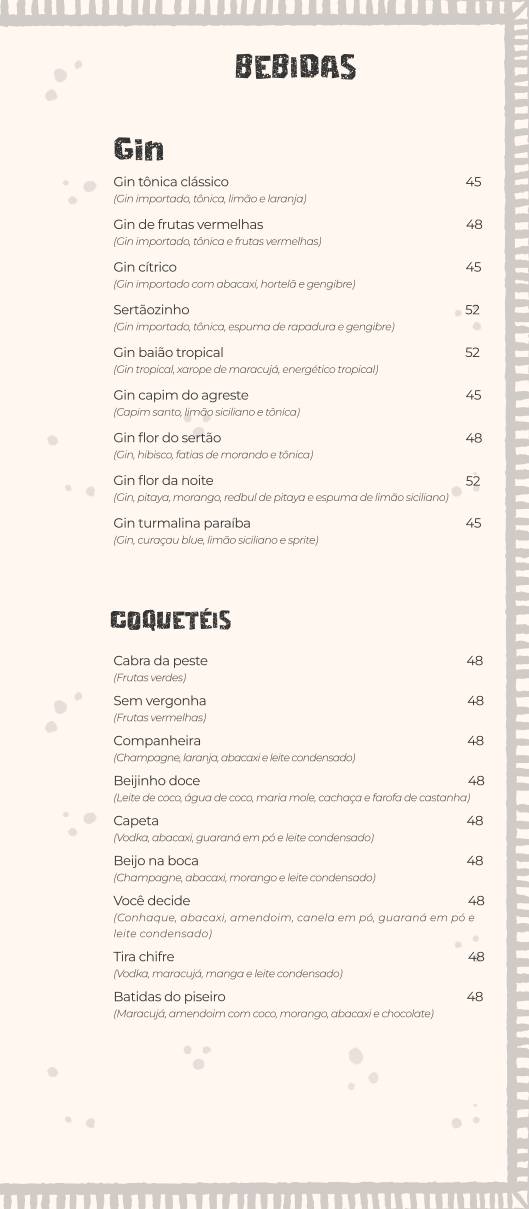 Baião Cozinha Nordestina cardápio