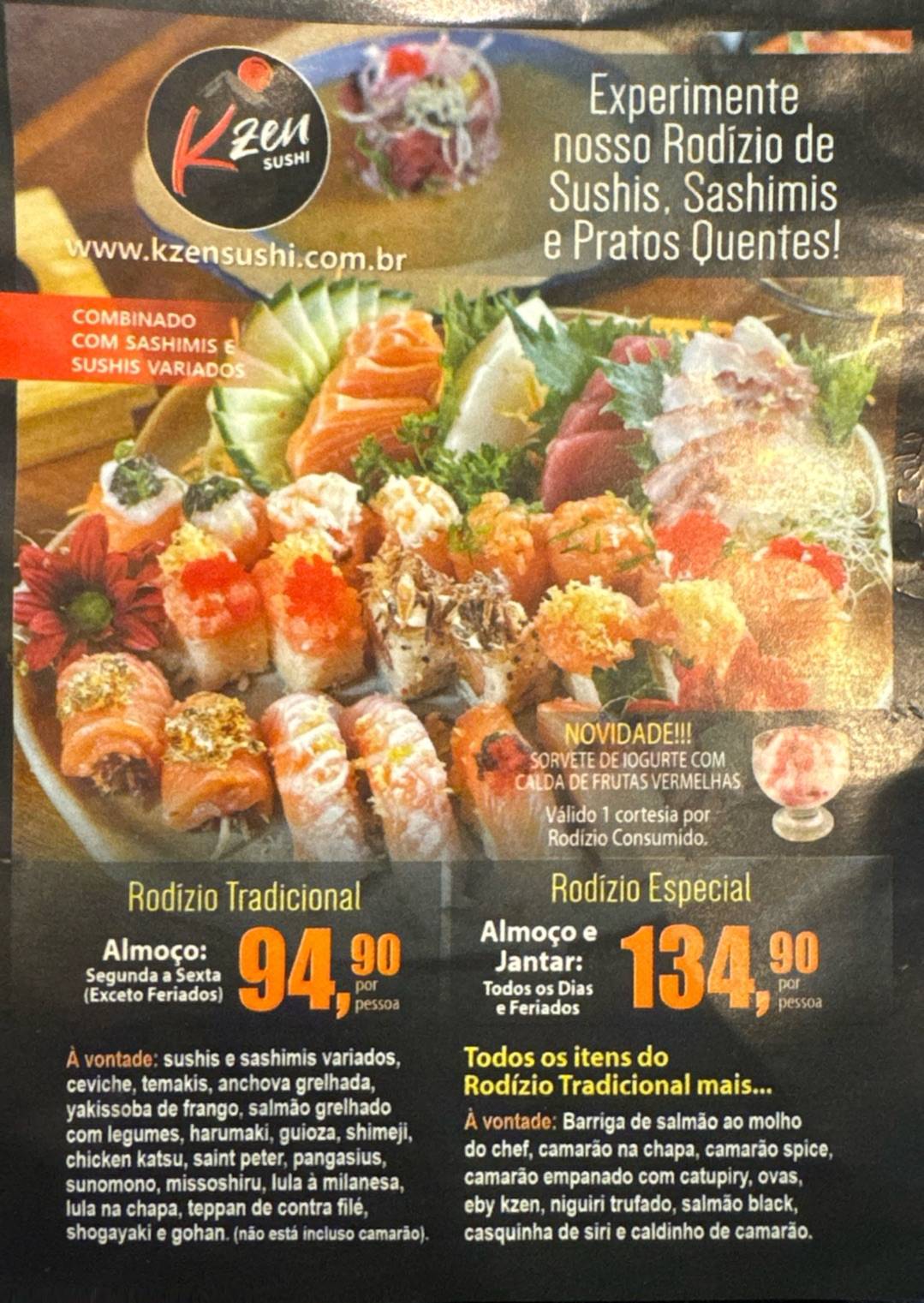 Kzen Sushi cardápio