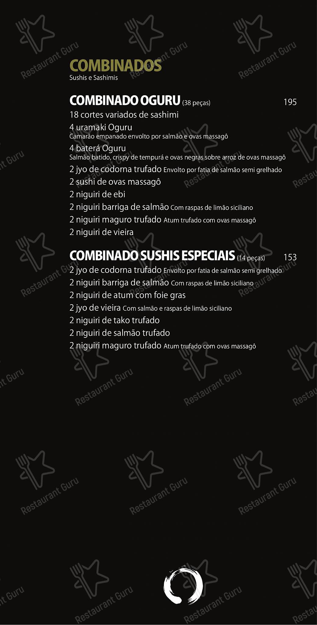 OGURU Sushi & Bar - Itaim menu - refeições e bebidas