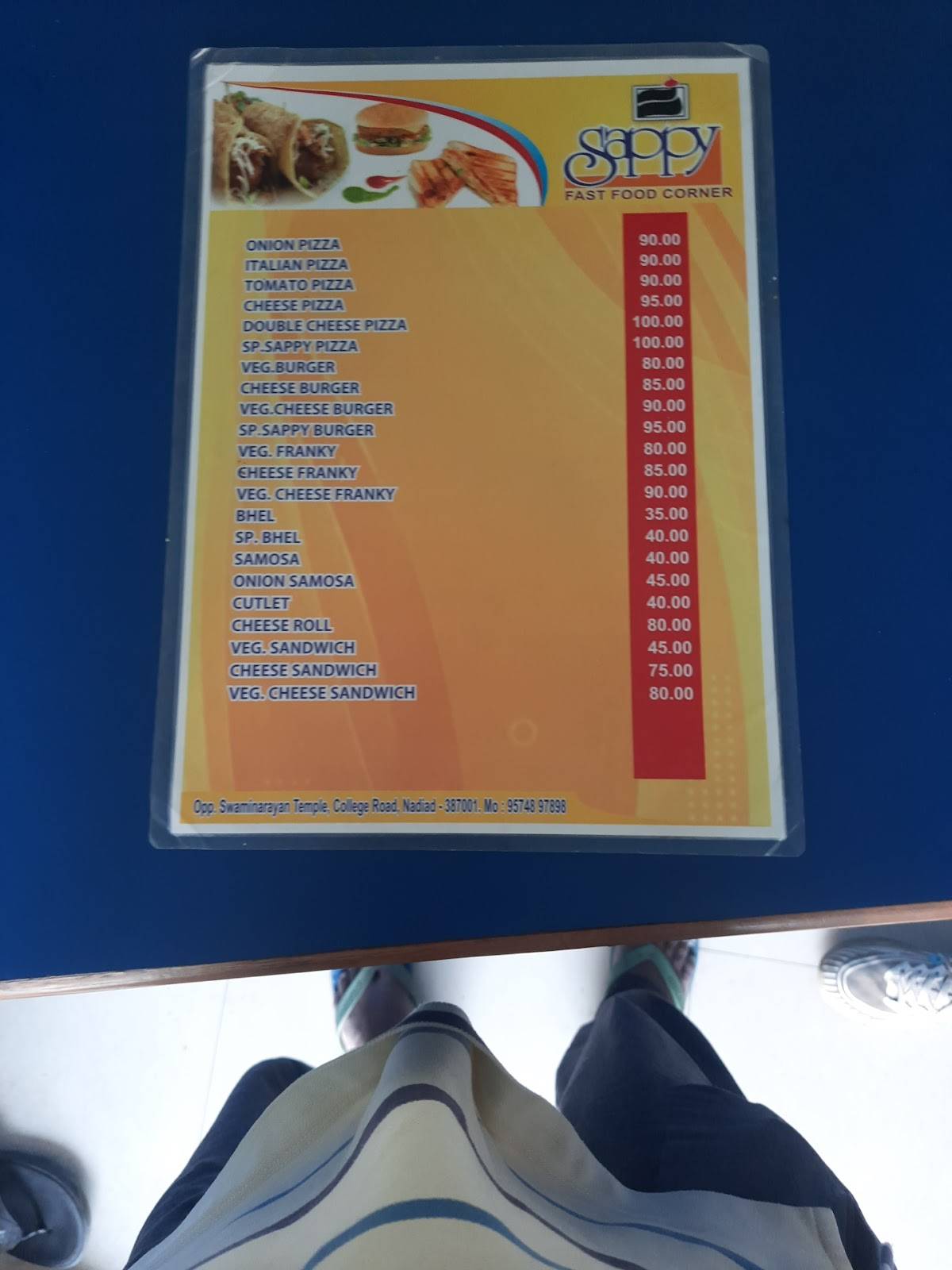 Sappy Fast Food Corner menu