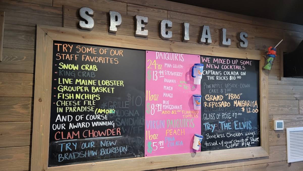 Menu at Captain Curt's Crab & Oyster Bar, Sarasota, Old Stickney Point Rd