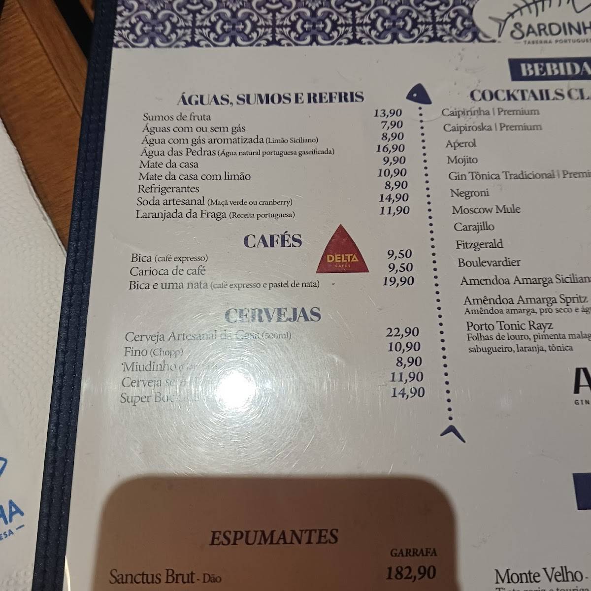 Sardinha Taberna Portuguesa (Leblon) cardápio