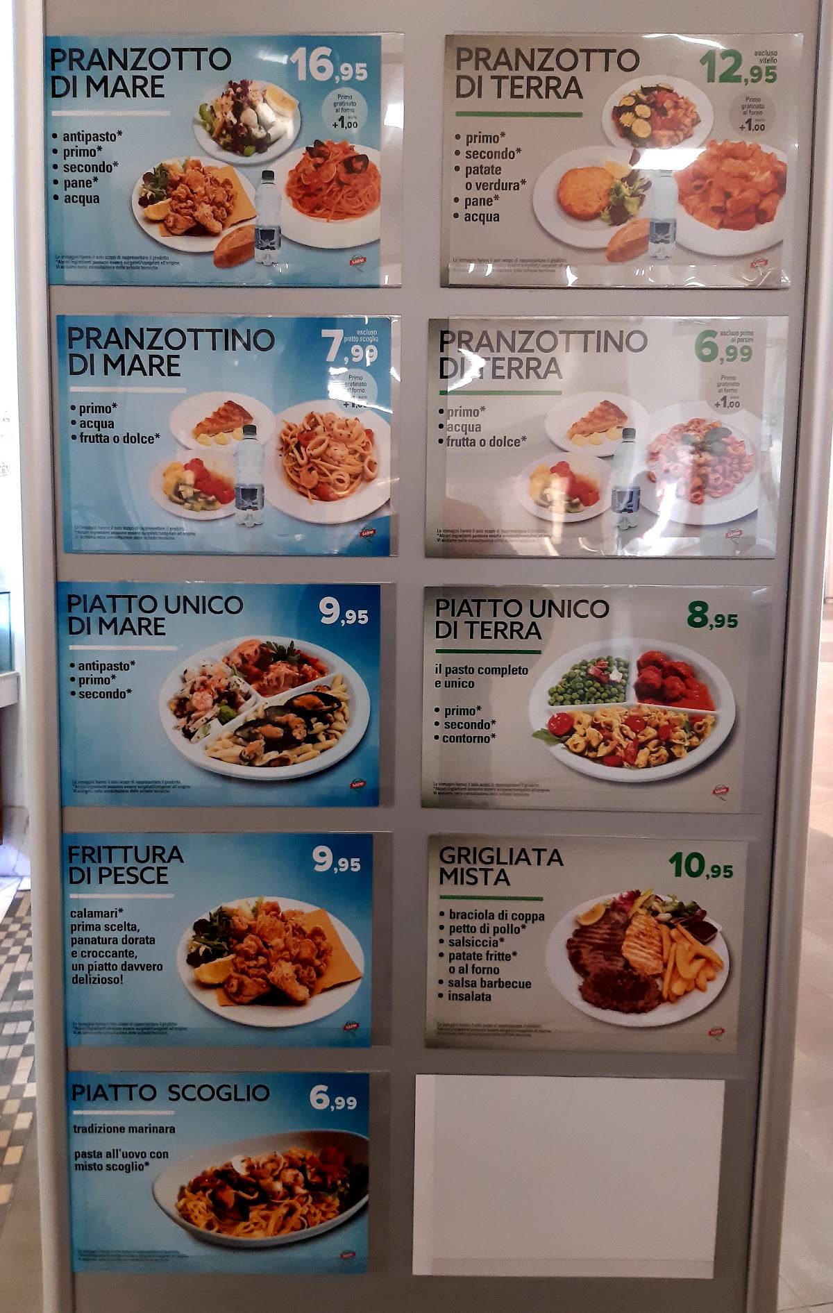 Menu di Sarni Ristorazione Camerano Centro Commerciale Grotte Center 