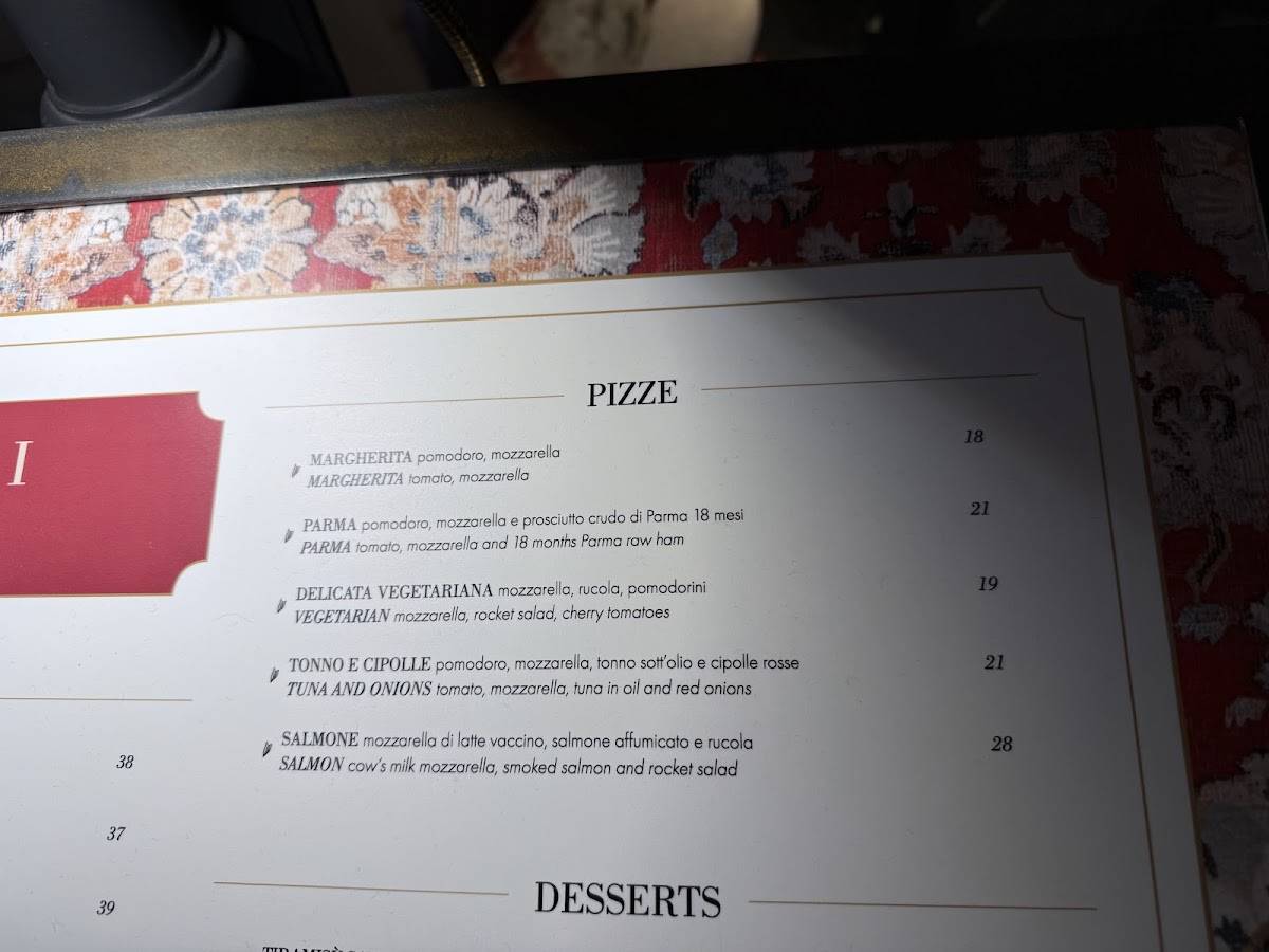 Menu di Savini 1867 