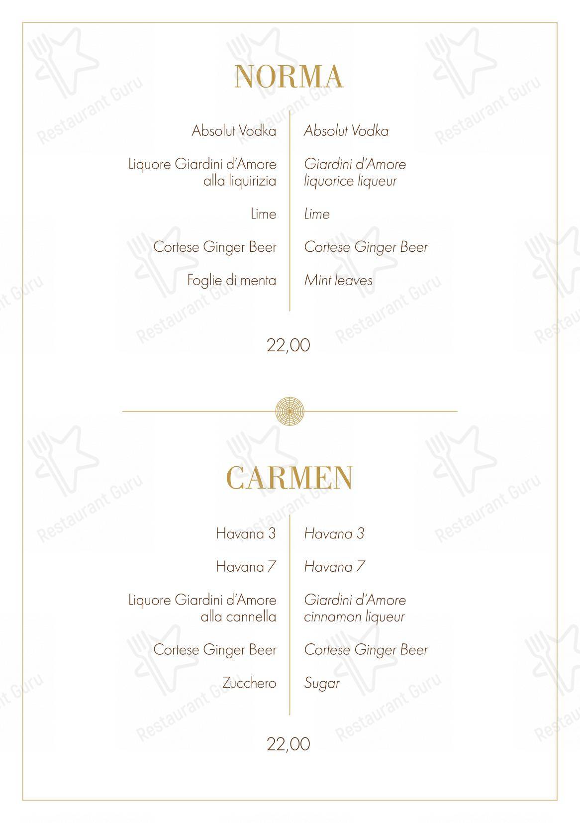 Ночное меню per Savini 1867 pub & bar