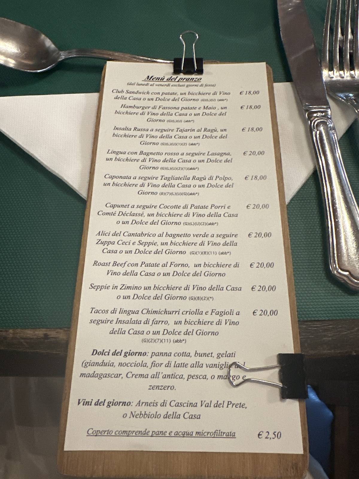 Menu di Scannabue 