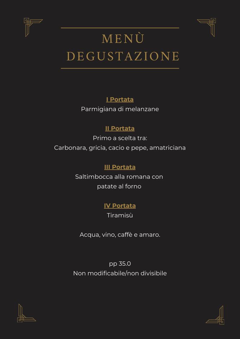 Menu di Scorpacciata Romana 