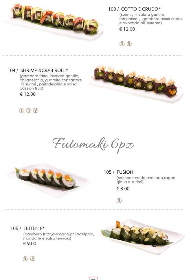 Menu di Sen Sushi 