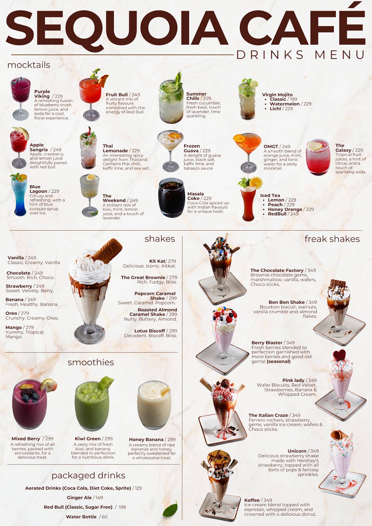 Sequoia Café menu