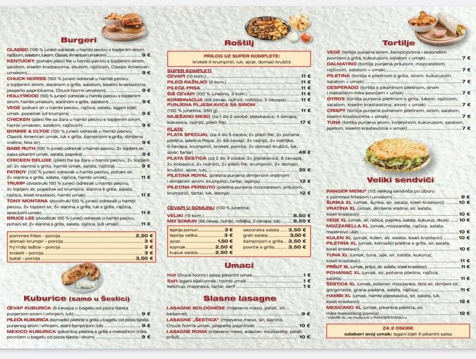 Menu di Šestica 