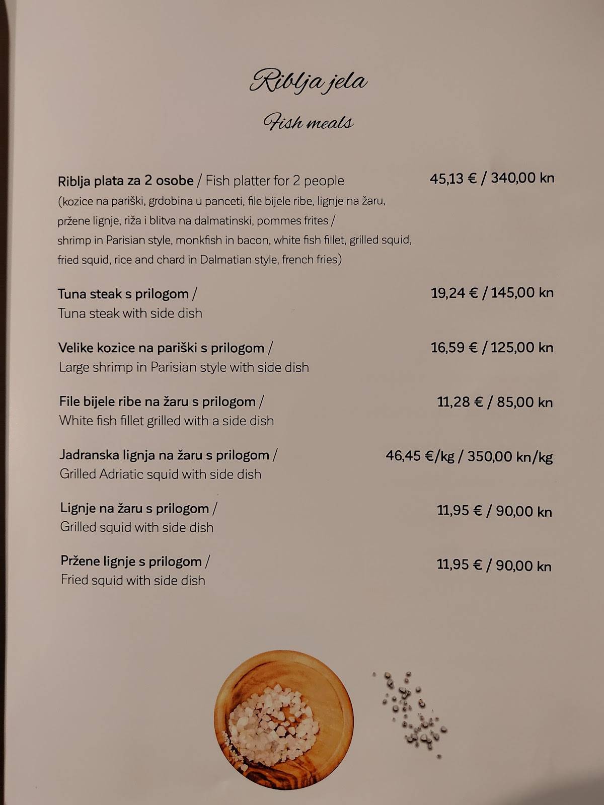 Menu di Restoran "Vallis" 