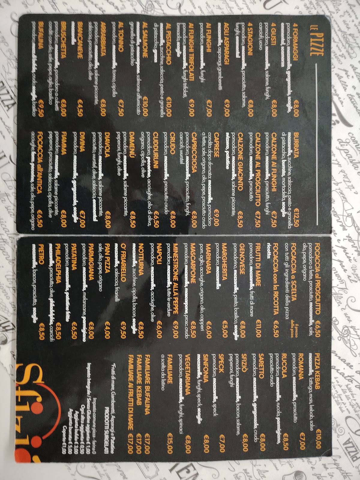 Menu di Sfiziò Express 