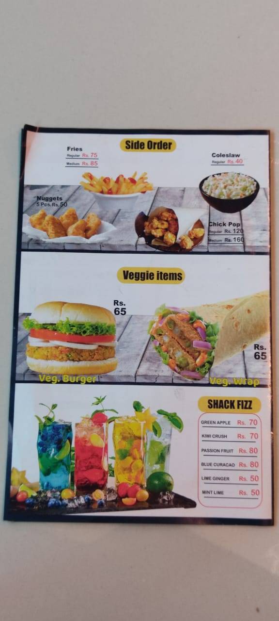 Shack Burger menu