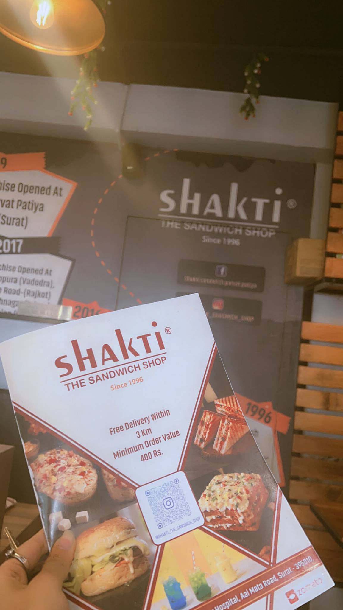 Shakti The Sandwich Shop menu
