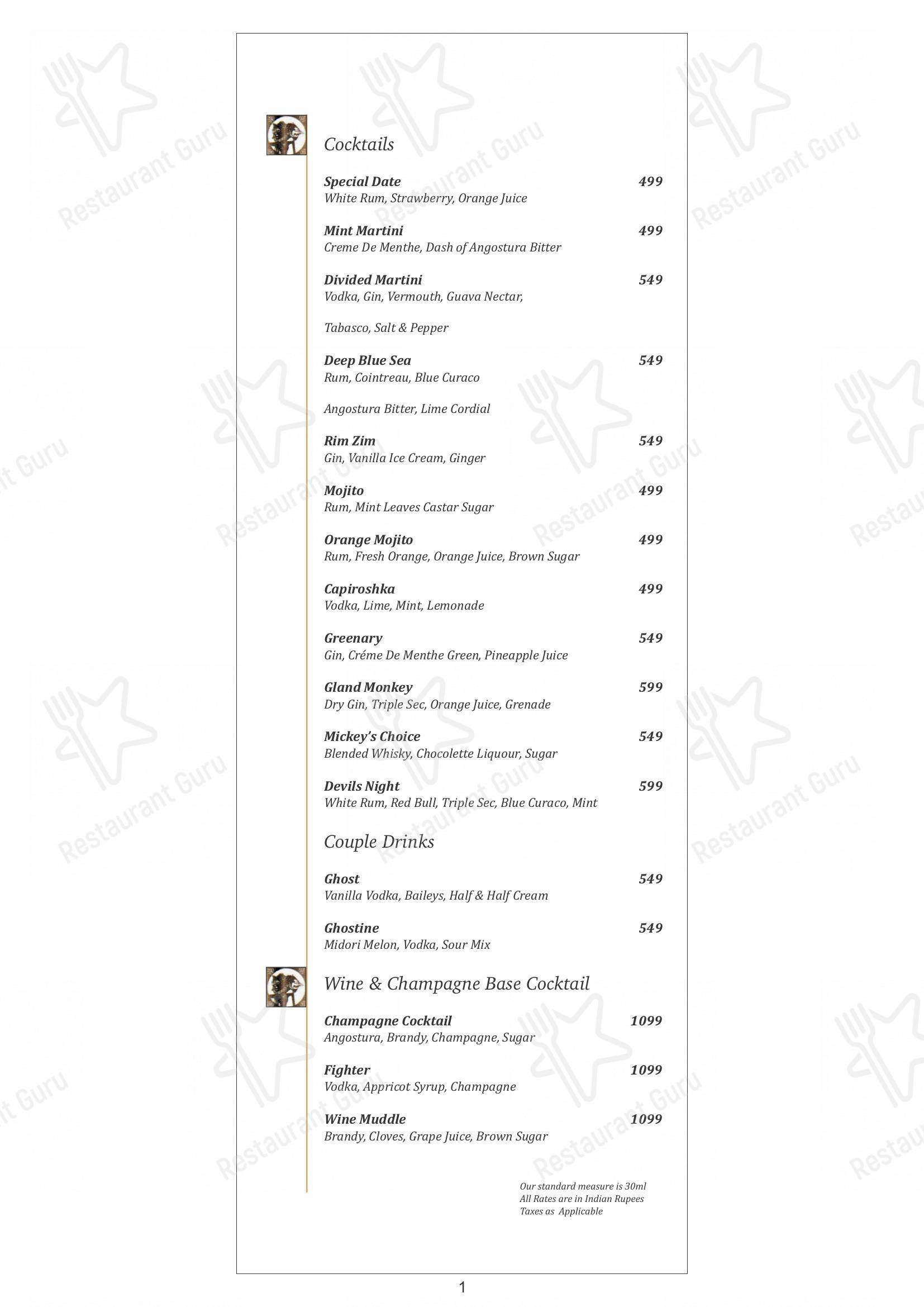 Shebestan - Sterlings Mac in Bengaluru - Menu