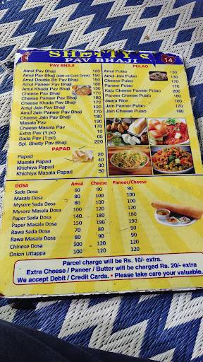 Shetty Pav Bhaji Corner menu