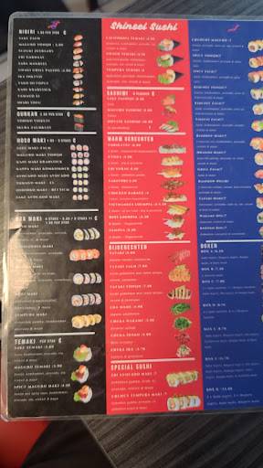 Menu de Shinsei Sushi