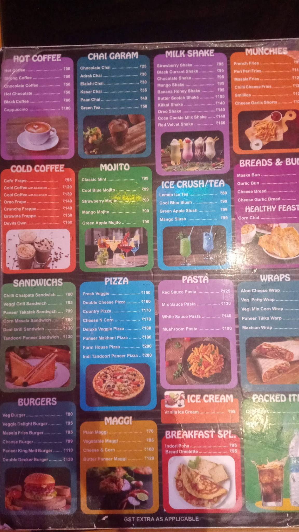 Sicily Cafe & Restaurant - Coffee Cafe and restaurant Near me in Bareilly Best Cafe in Rampur Garden Bareilly menu