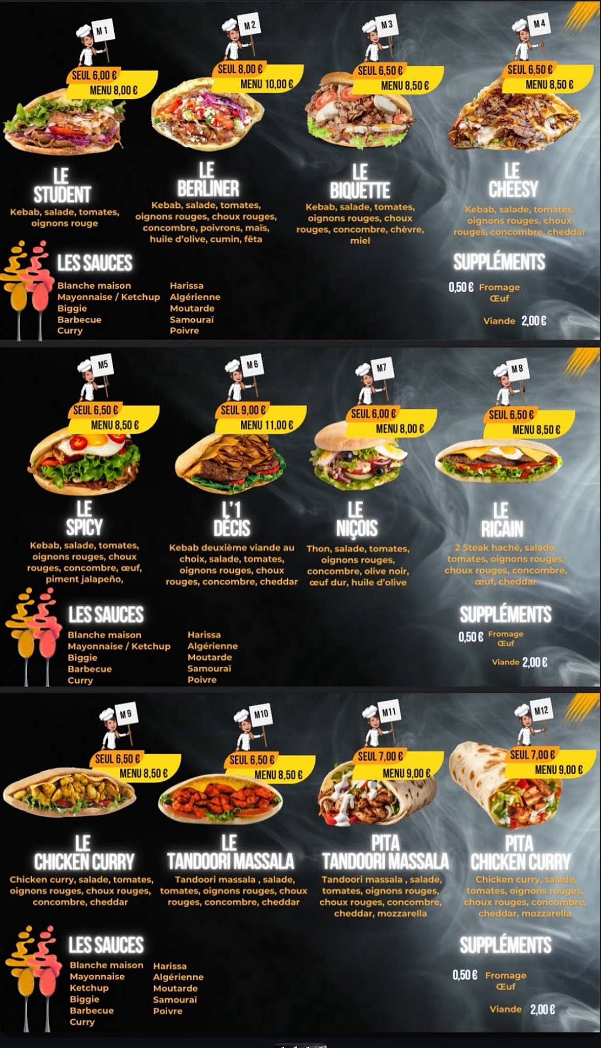 Menu de Sidi by'M