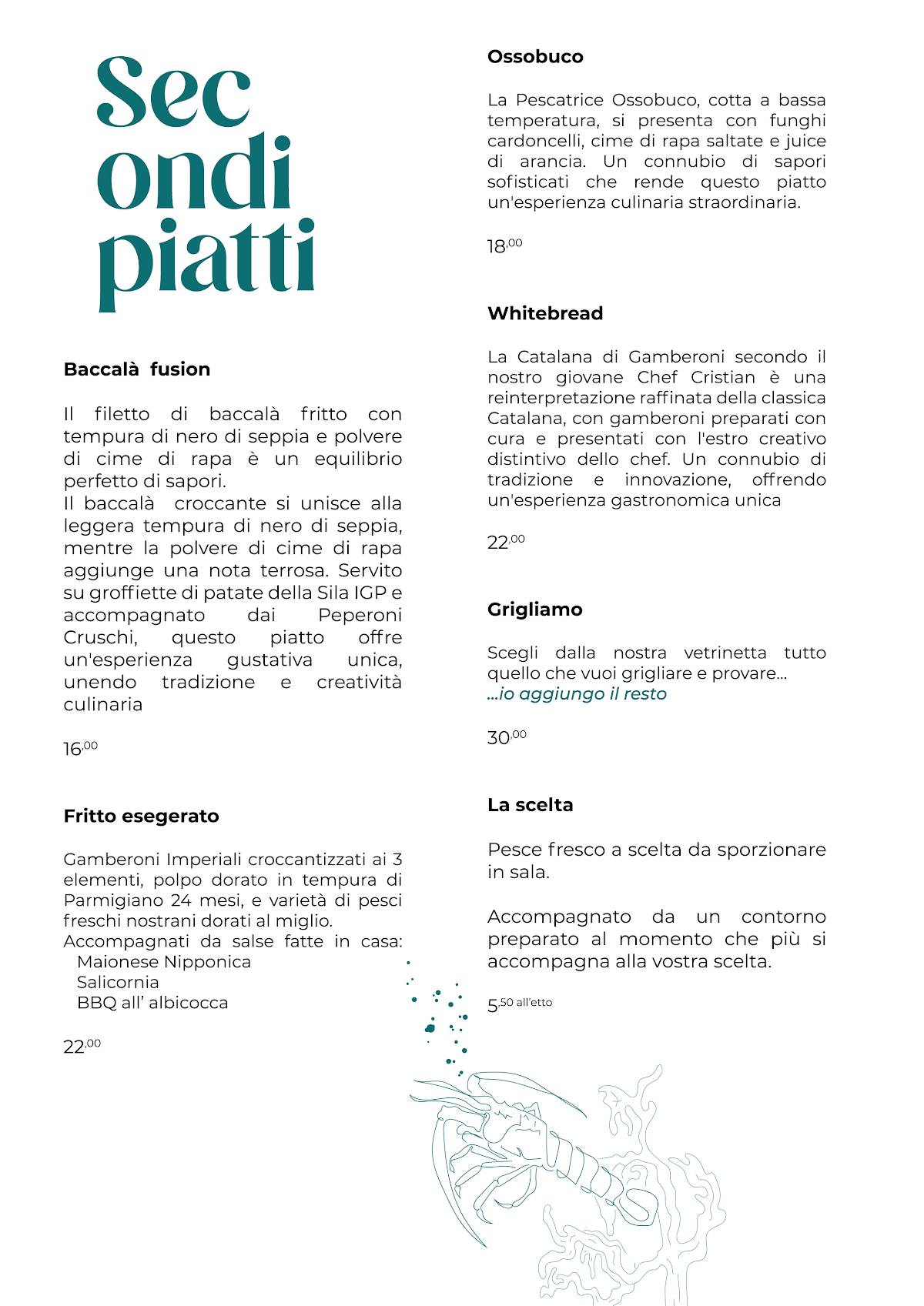 Menu di Simposio - Mare e Vini 