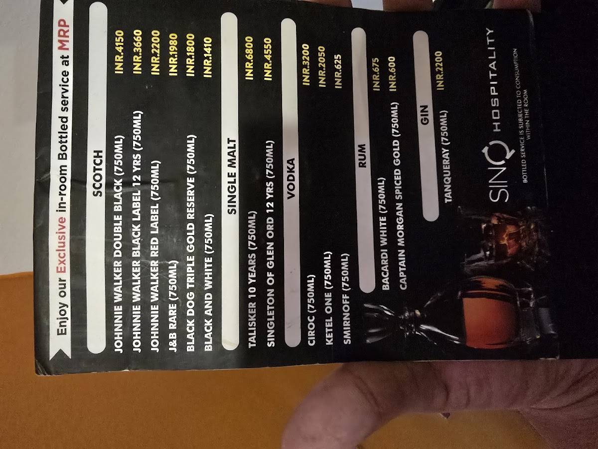 Sinq Beach Resort menu