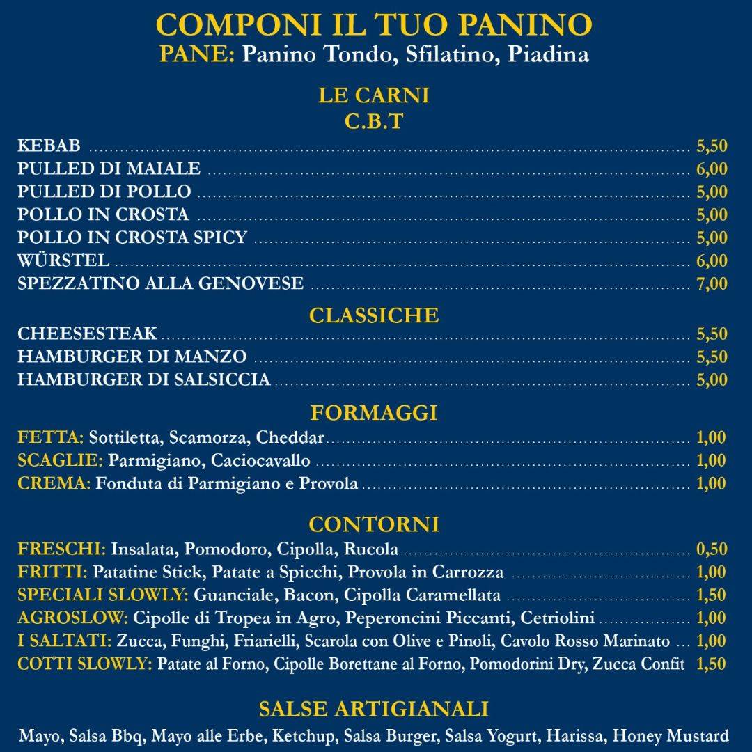 Menu di Slowly 