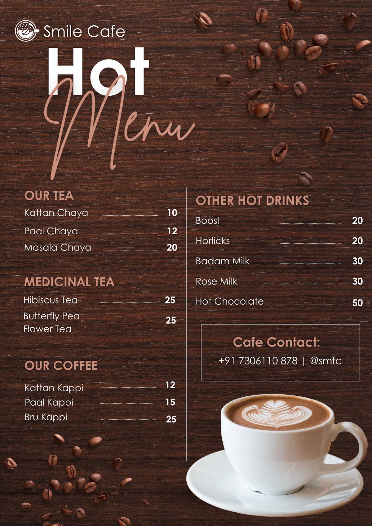 Smile Community Kitchen Smile Music & Food Cafe menu