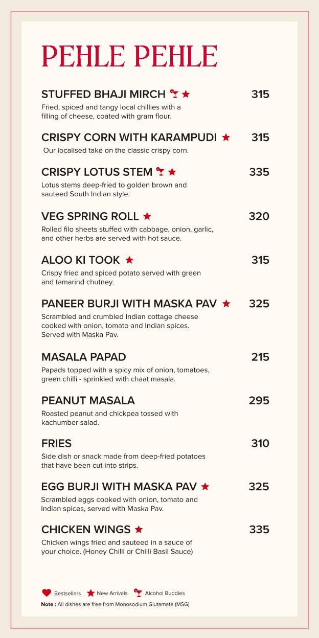So The Sky Kitchen menu