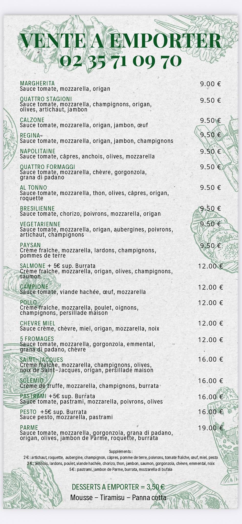 Menu de Sole Mio