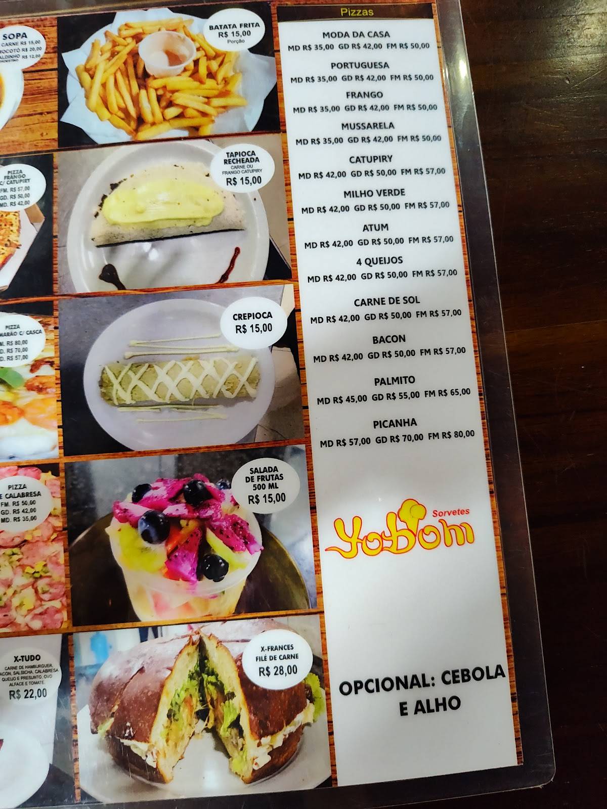 Yobom cardápio