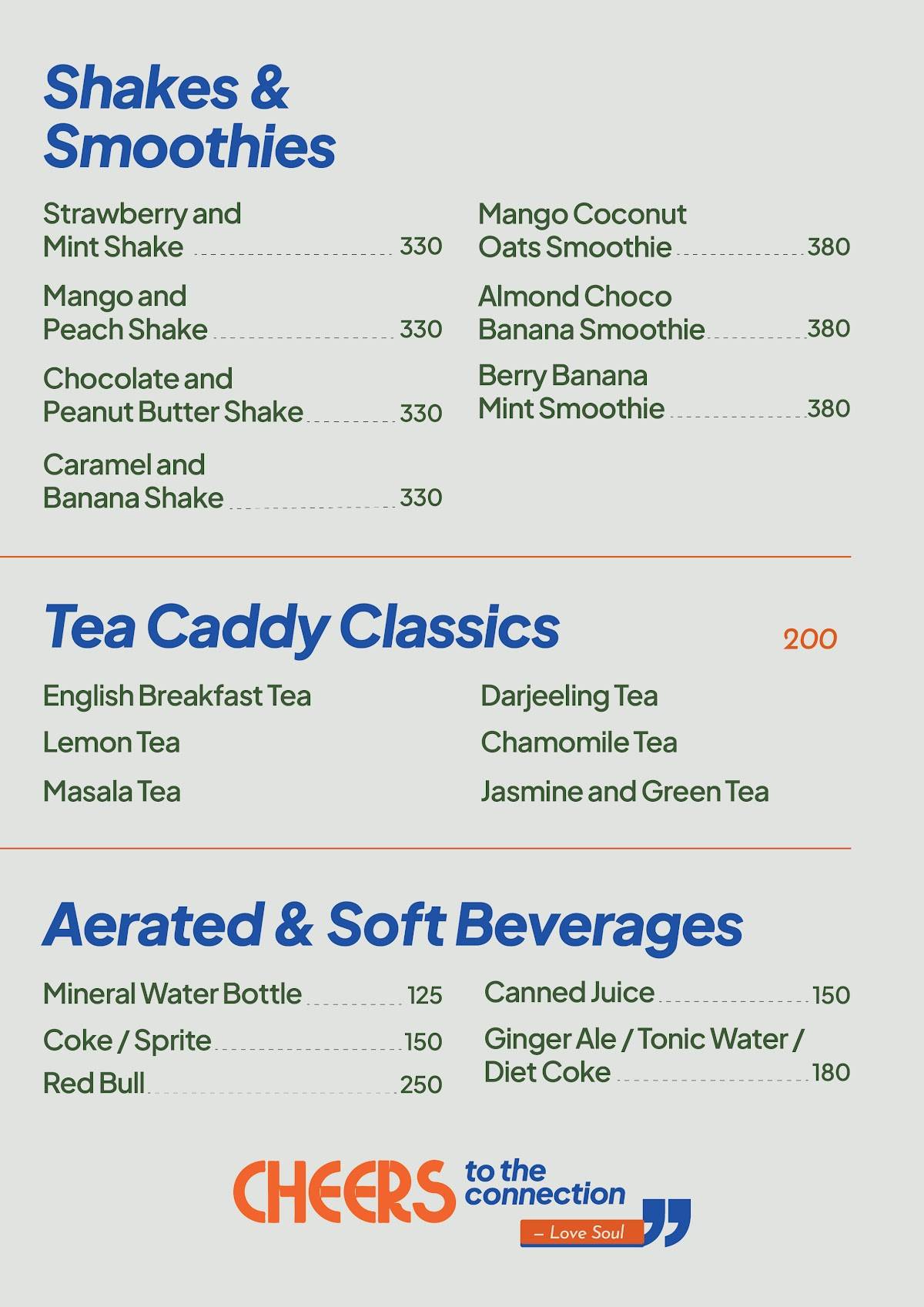 Soul Bistro & Lounge menu