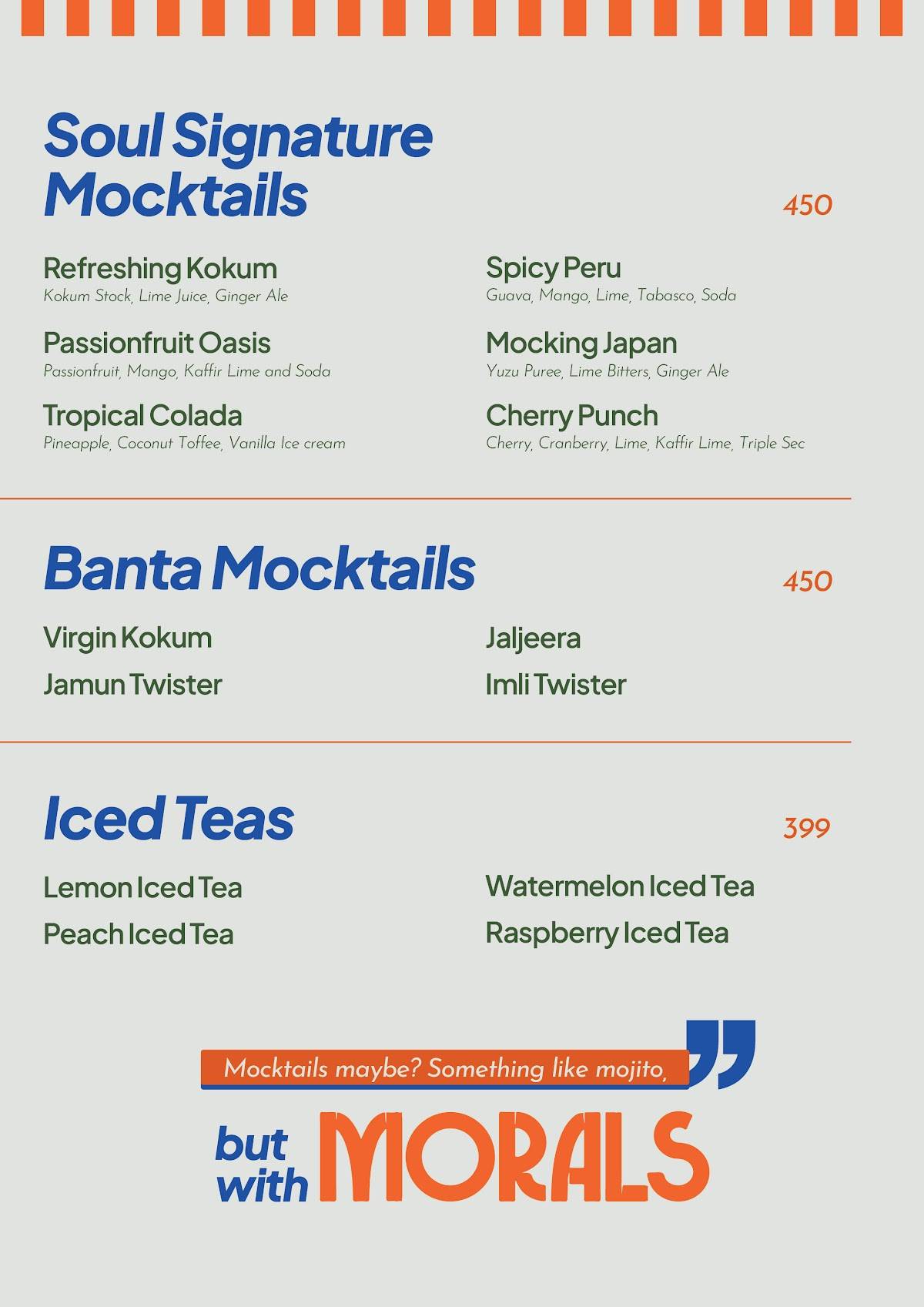 Soul Bistro & Lounge menu