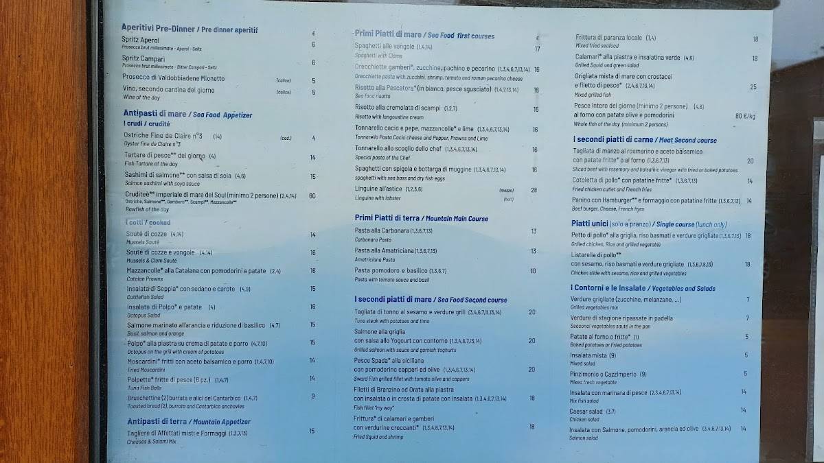 Menu di Soul Kitchen Beach Restaurant 